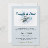 Editable Wedding Invitation Light Blue Flowers Kaart (Voorkant)