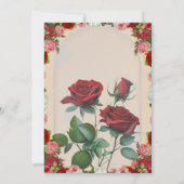 Editable Wedding Invitation – Red Floral Design Kaart (Achterkant)