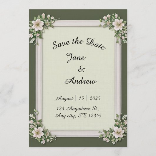 Editable wedding  kaart (Voorkant)