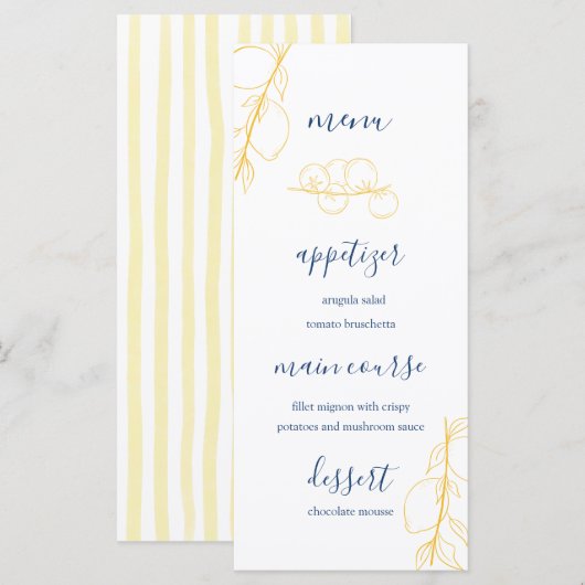 Editable Wedding Menu (Voorkant / Achterkant)