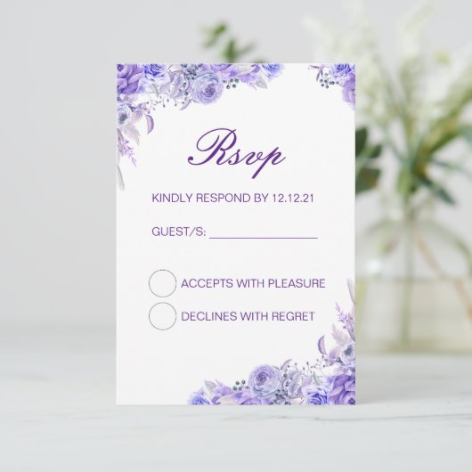 Editable Wedding RSVP-kaart, aangepaste RSVP-kaart RSVP Kaartje (Staand voorkant)