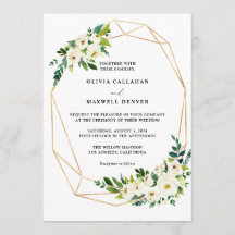 Editable Wedding Sjabloon, White & Gold