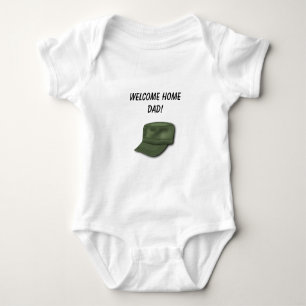 Editable Welcome Home Papa Soldier's Pet Romper