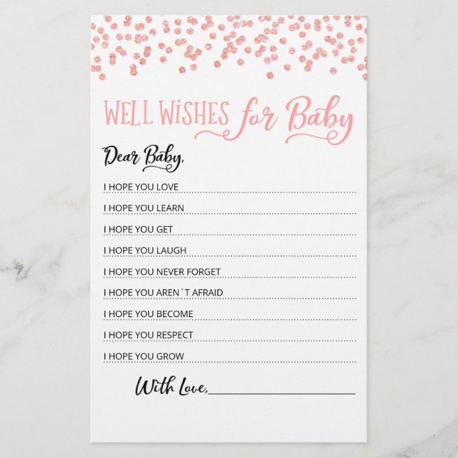 Editable Well Wishes for Baby shower Party (Voorkant)
