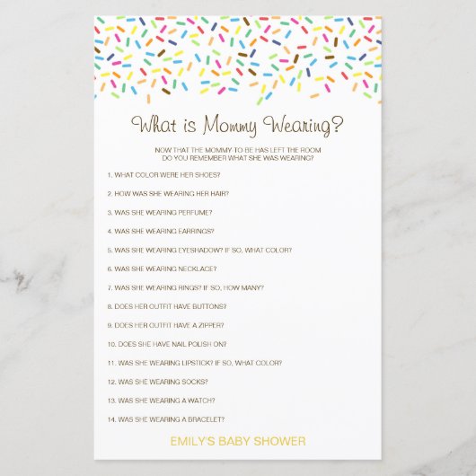Editable What is Mammiewerend Baby shower Game (Voorkant)