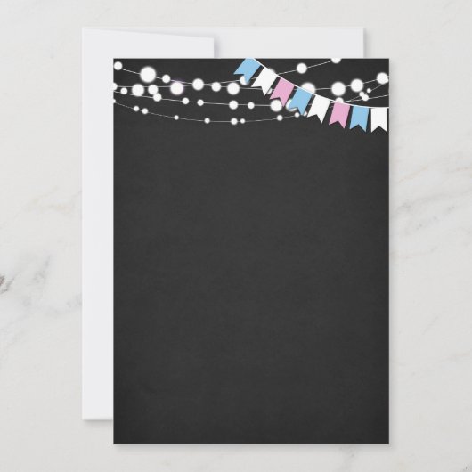 Editable Wheels or Heels Gender Reopenbaart Party Kaart (Achterkant)