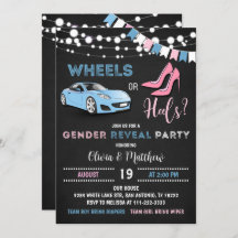 Editable Wheels or Heels Gender Reopenbaart Party