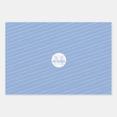 Editable White & Blue Monogram Newborn Baby Wrappi Inpakpapier Vel (Voorkant 3)