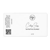 Editable White Soap Packaging Labels (Voorkant)
