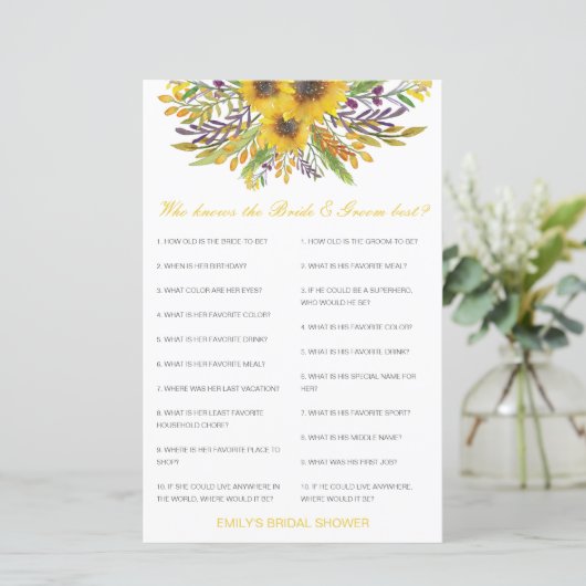 Editable Who kent Bride en Groom Beste Kaart (Staand voorkant)