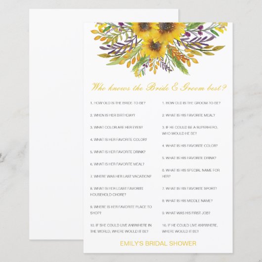 Editable Who kent Bride en Groom Beste Kaart (Voorkant / Achterkant)