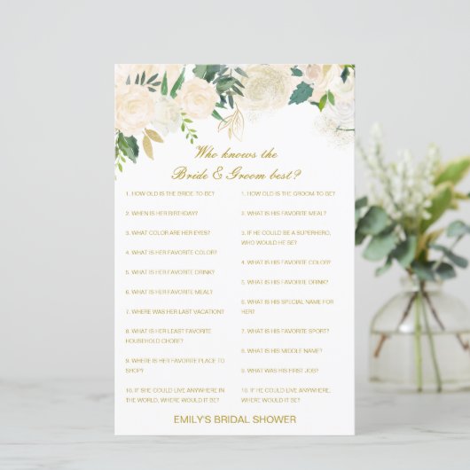Editable Who kent Bride en Groom Beste Kaart (Staand voorkant)