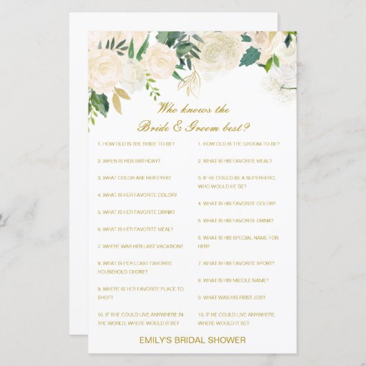 Editable Who kent Bride en Groom Beste Kaart (Voorkant / Achterkant)