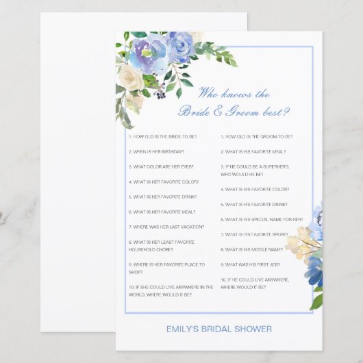 Editable Who kent Bride en Groom Beste Kaart (Voorkant / Achterkant)