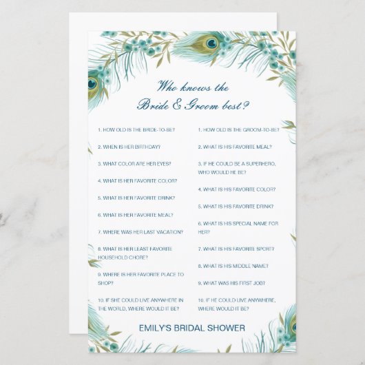 Editable Who kent Bride en Groom Beste Kaart (Voorkant / Achterkant)
