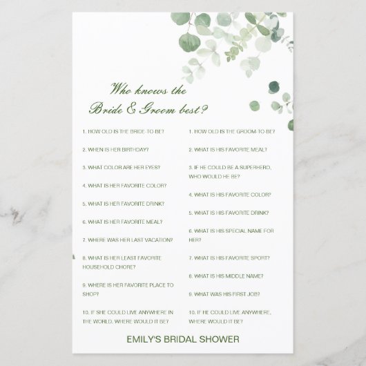 Editable Who kent Bride en Groom Beste Kaart (Voorkant)