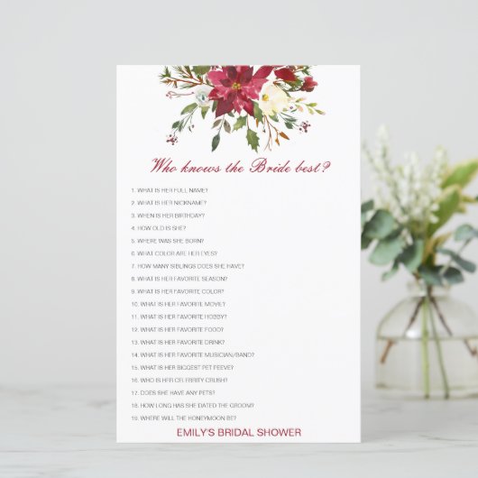 Editable Who kent het Bride Beste Spel van het Vri (Staand voorkant)