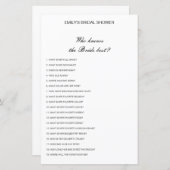 Editable Who kent het Bride Beste Spel van het Vri (Voorkant / Achterkant)