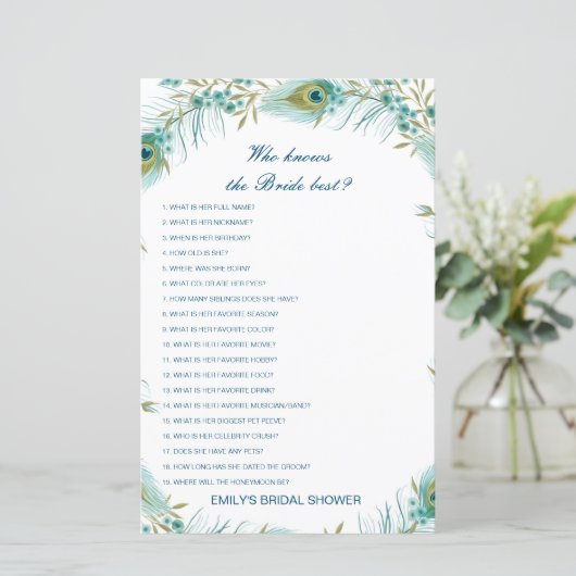 Editable Who kent het Bride Beste Spel van het Vri (Staand voorkant)