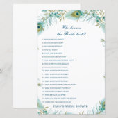 Editable Who kent het Bride Beste Spel van het Vri (Voorkant / Achterkant)