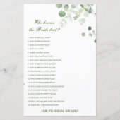 Editable Who kent het Bride Beste Spel van het Vri (Voorkant)