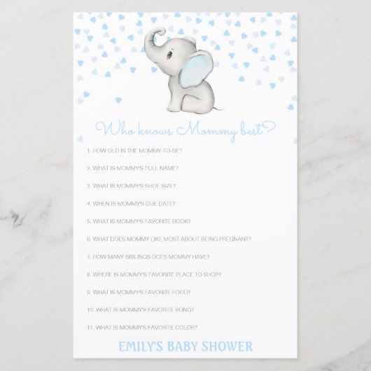 Editable Who kent het mama Beste Baby shower Game (Voorkant)