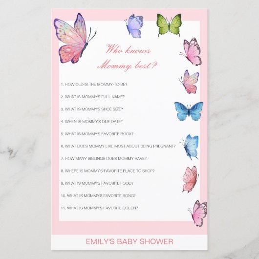 Editable Who kent het mama Beste Baby shower Game (Voorkant)