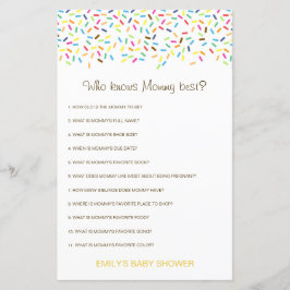 Editable Who kent het mama Beste Baby shower Game