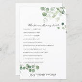 Editable Who kent het mama Beste Baby shower Game (Voorkant / Achterkant)