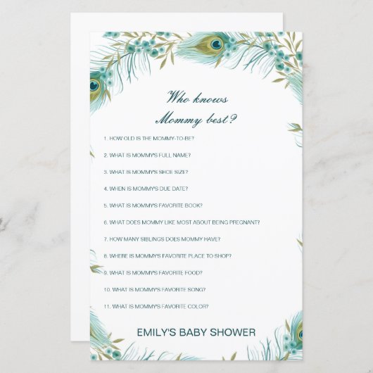 Editable Who kent het mama Beste Baby shower Game