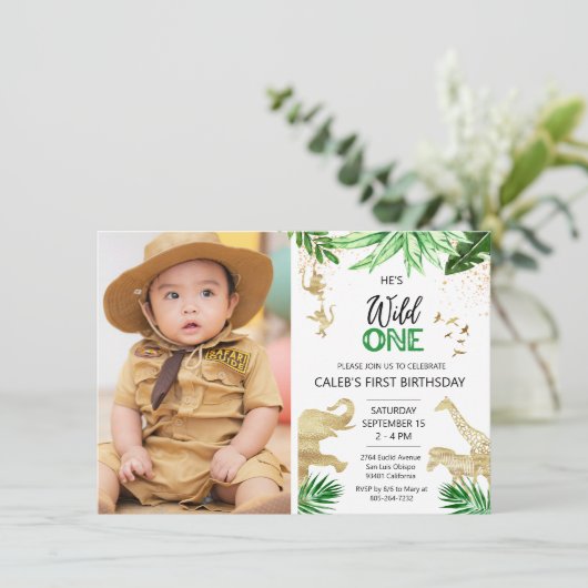 Editable Wild One Birthday Kaart (Staand voorkant)