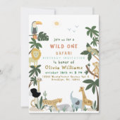 Editable Wild One Safari Invitation Template Kaart (Voorkant)