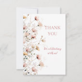editable wildflowers floral thank you card bedankkaart (Voorkant)