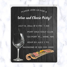 Editable Wine and Cheese Party Kaart