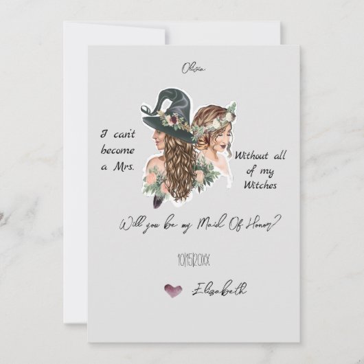 Editable Witchy Bridal Party proposal Kaart (Voorkant)