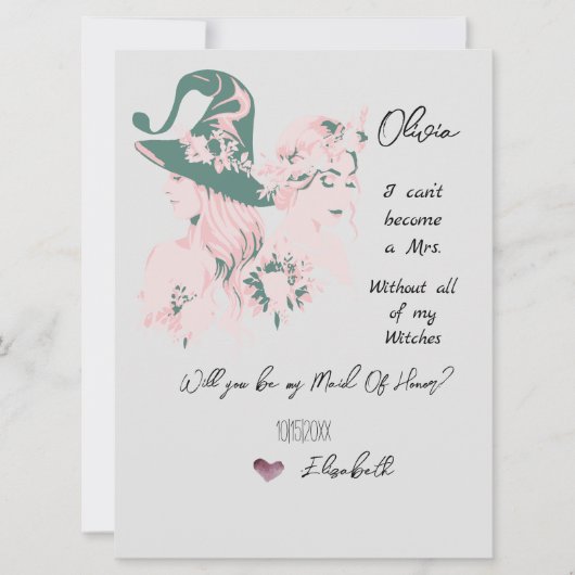 Editable Witchy Bridal Party proposal Kaart (Voorkant)
