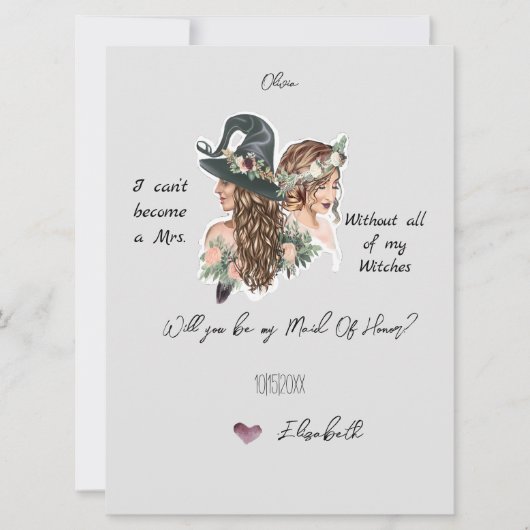 Editable Witchy Bridal Party proposal Kaart (Voorkant)