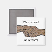 Editable Word Cloud Handshake Teamwork Magneet (Voorkant / Achterkant)