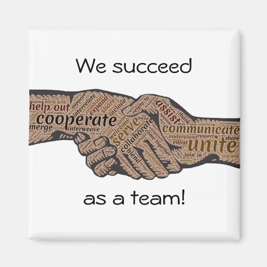 Editable Word Cloud Handshake Teamwork Magneet (Voorkant)