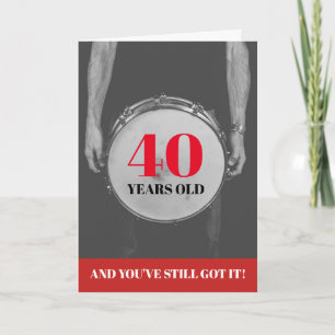 Editable Year Age Drummer Percussion Birthday Card Kaart