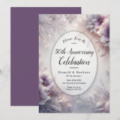 Editable Year Silver and Soft Amethyst Anniversary Kaart (Voorkant / Achterkant)