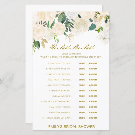 Editable zei dat ze een weduwenspel zei (Voorkant / Achterkant)