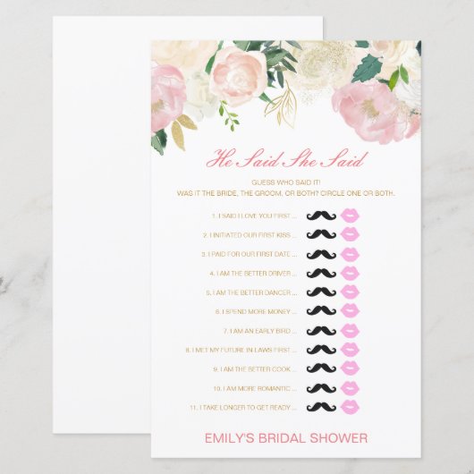 Editable zei dat ze een weduwenspel zei (Voorkant / Achterkant)