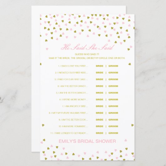 Editable zei dat ze een weduwenspel zei (Voorkant / Achterkant)