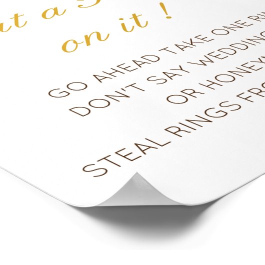 Editable Zet een Ring op het Vrijgezellenfeest Gam Poster (Hoek)