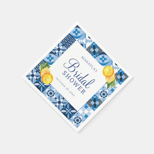 editerranean Citroen Bruidsdouche Hoofdsqueeze  Servet (Hoek)