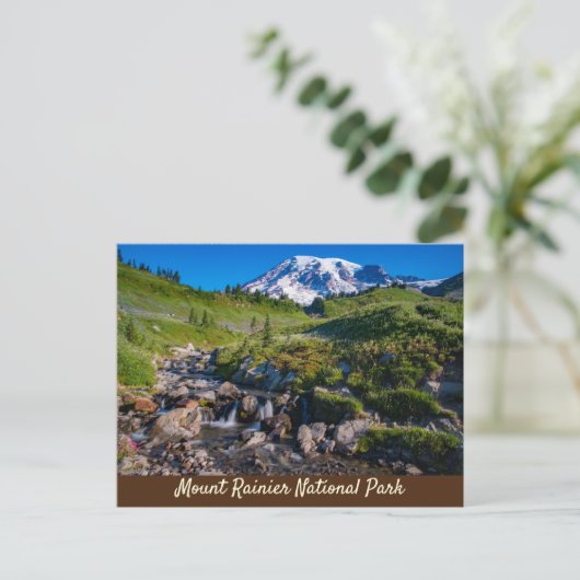 Edith Creek en Mount Rainier Morning Light Briefkaart (Staand voorkant)