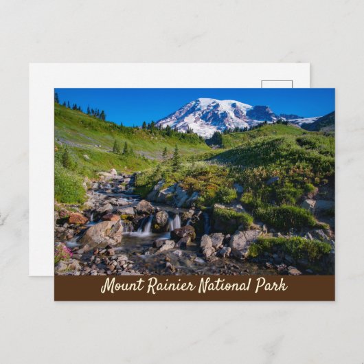 Edith Creek en Mount Rainier Morning Light Briefkaart (Voorkant / Achterkant)