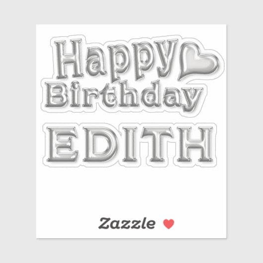 Edith Happy Birthday silver Aufkleber Sticker (Vel)