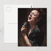Edith Piaf - Schilderij Briefkaart (Voorkant / Achterkant)